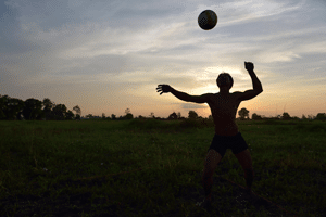 Athlete playing ball